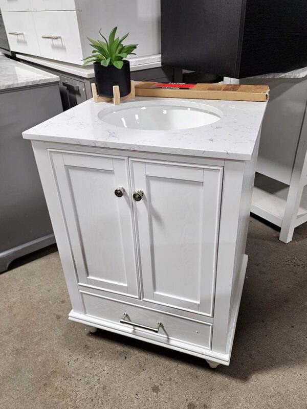 24" White Bathroom Vanity