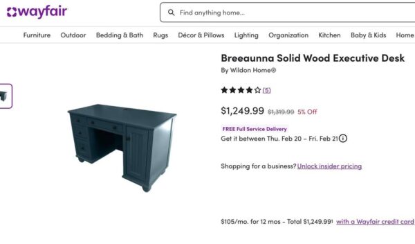 Solid Wood Executive Desk - Image 2