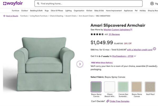 New! Set of 2 Amari Slipcovered Armchairs - Image 2