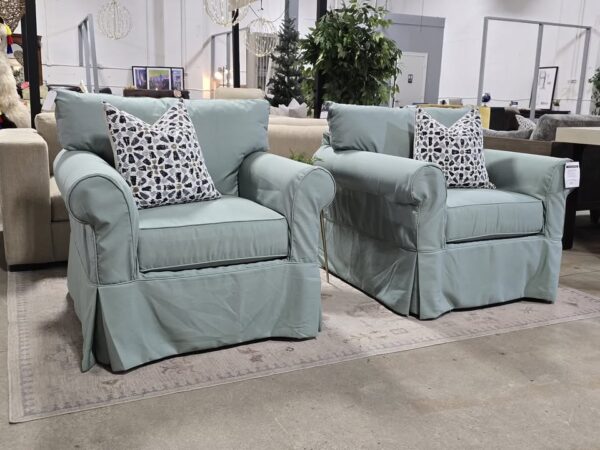 New! Set of 2 Amari Slipcovered Armchairs