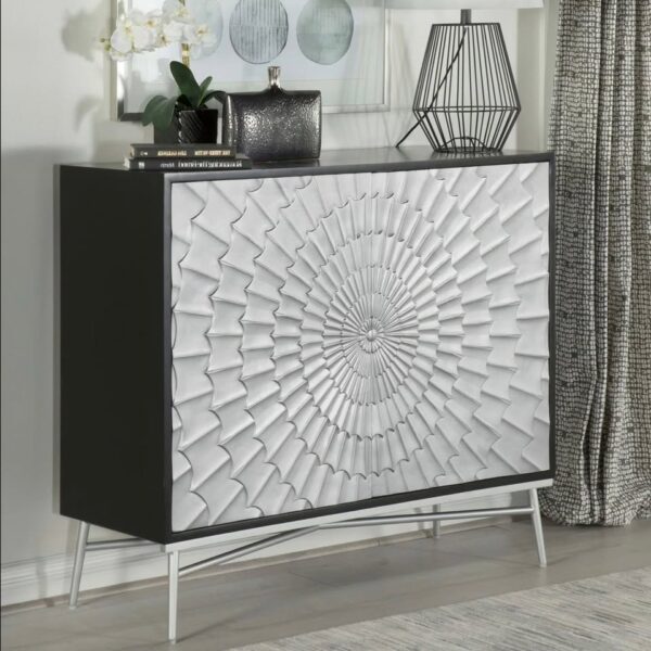 Josie Black & Silver Accent Cabinet - Image 4