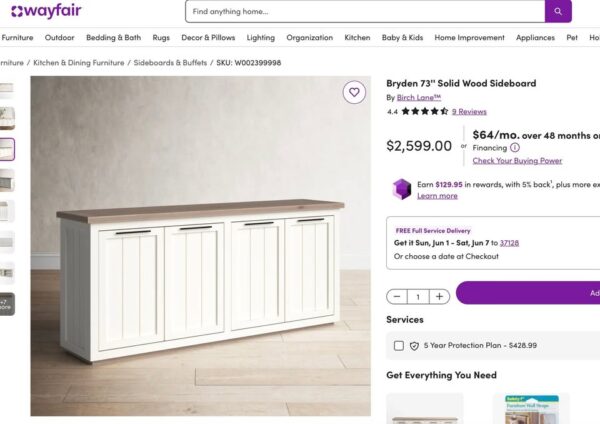Bryden Solid Wood Sideboard - Image 3
