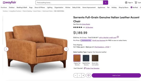 Set of Sorrento Genuine Leather Chairs - Image 4