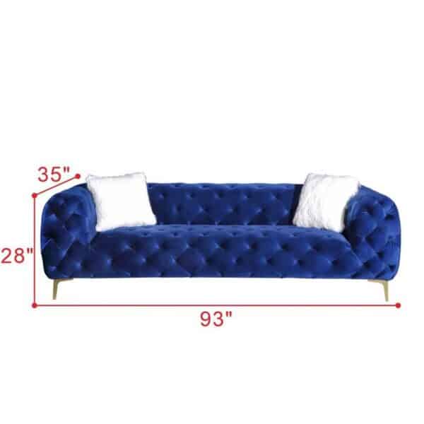 93" Leiden Tufted Velvet Sofa - Image 3