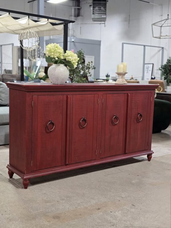 Red Solid Wood Sideboard - Image 4