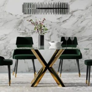 60" Square Glass Dining Table