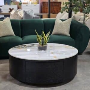 Round Stone Coffee Table With Storage