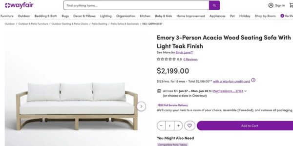 91" Emory Outdoor Patio Sofa - Image 4