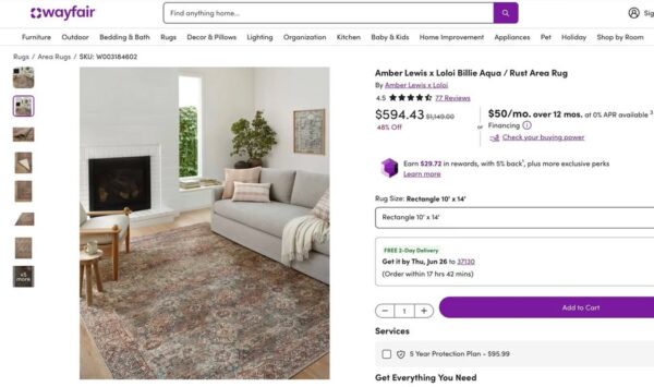 10' x 14' Loloi Billie Rug - Image 4