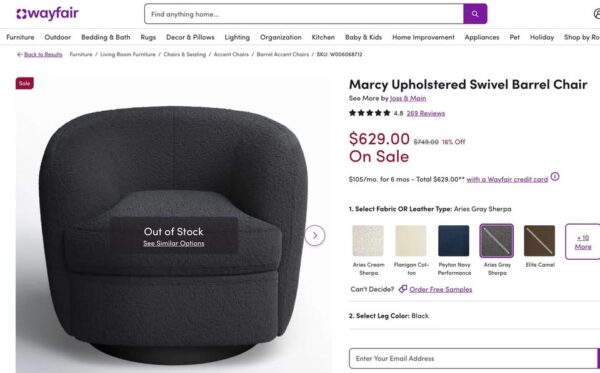 Marcy Swivel Barrel Chair - Image 4