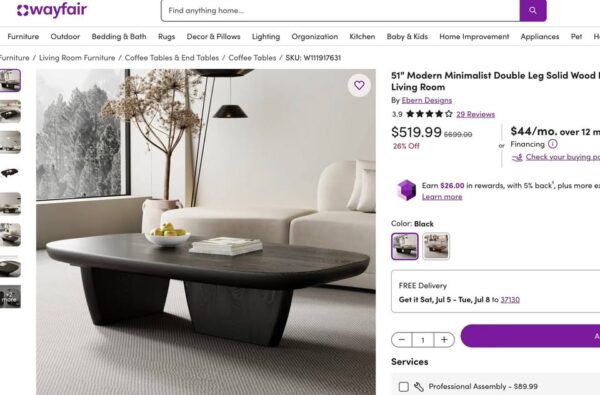 Black Modern Coffee Table - Image 4