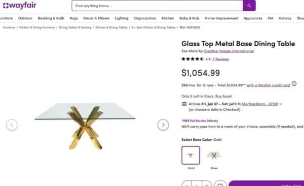 60" Square Glass Dining Table - Image 4