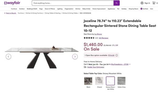 Jocelin Extendable Stone Dining Table - Image 2