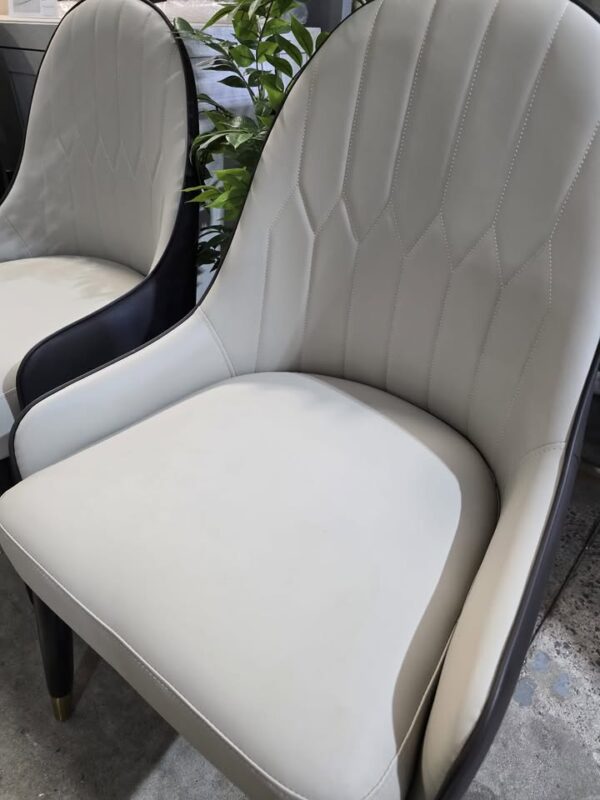 Set of 4 Modern Leather Dining Chairs - Image 4
