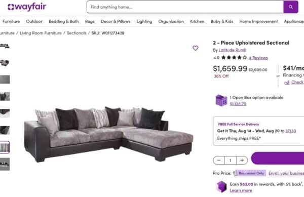 Two Toned L-Shape Sectional - Image 4