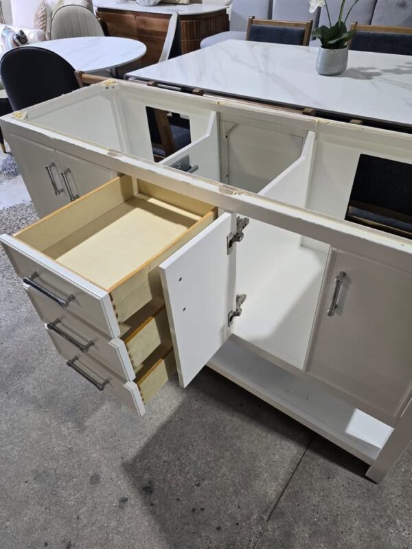 White 60" Double Bathroom Vanity Cabinet - Image 2
