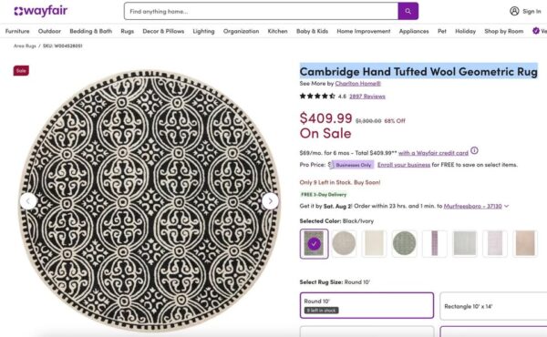 Safavieh 10' Round Wool Rug - Image 4