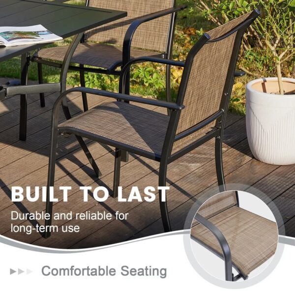 Set of 6 Outdoor Patio Dining Chairs - Image 4