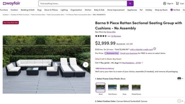 Barna 9-pc Wicker Outdoor Patio Set - Image 4