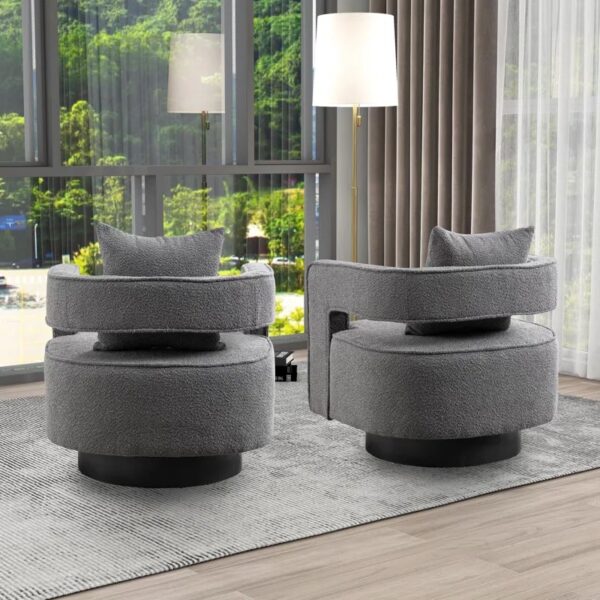 Set of 2 Swivel Accent Chairs - Image 3