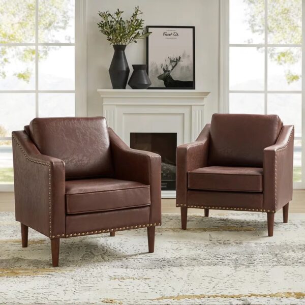 Set of 2 Accent Armchairs - Image 3
