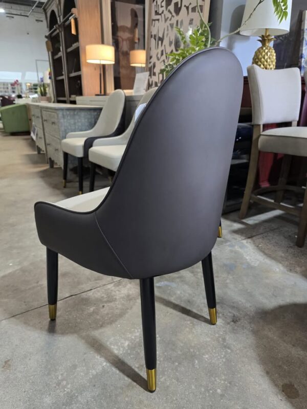 Set of 4 Modern Leather Dining Chairs - Image 3