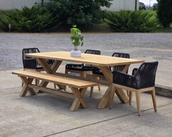 6-pc Solid Teak Outdoor Dining Set