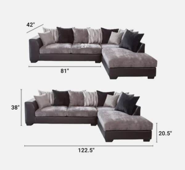 Two Toned L-Shape Sectional - Image 3