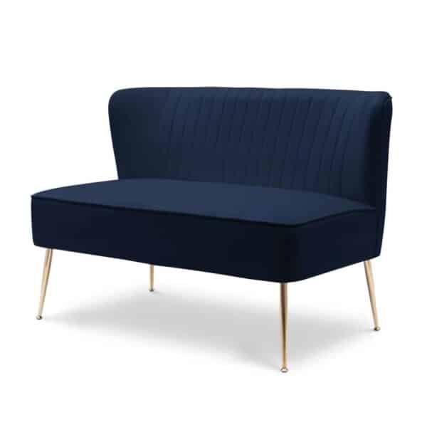 Navy Velvet Loveseat - Image 2