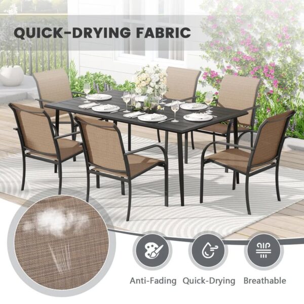 Set of 6 Outdoor Patio Dining Chairs - Image 3