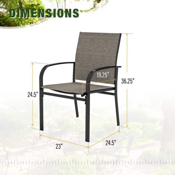 Set of 4 Outdoor Dining Chairs - Image 2