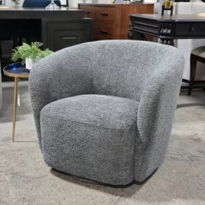 Grey Swivel Barrel Chair