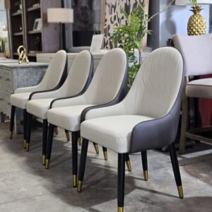 Set of 4 Modern Leather Dining Chairs