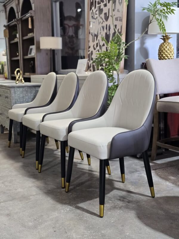 Set of 4 Modern Leather Dining Chairs