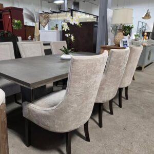 Set of 6 Cream Dining Chairs