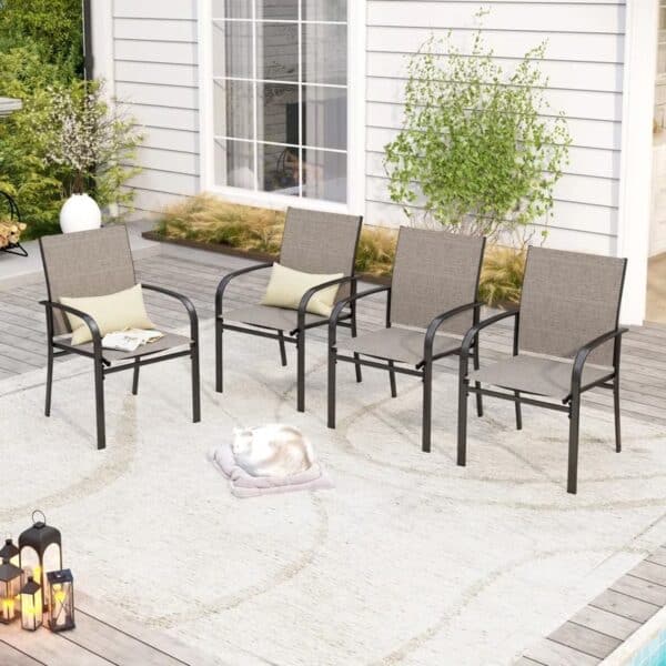 Set of 4 Outdoor Dining Chairs - Image 3