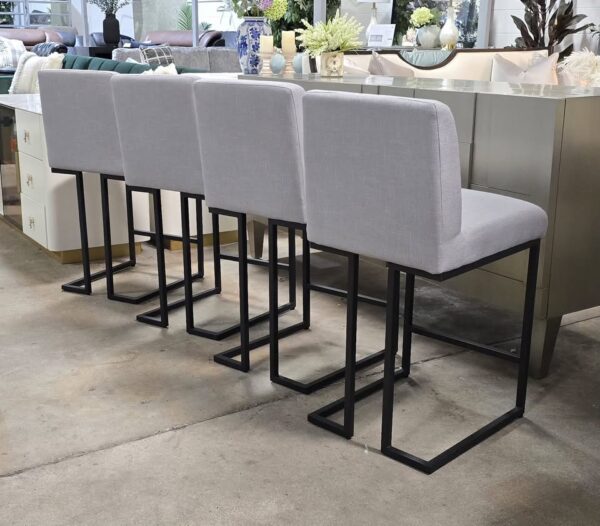 Set of 4 Grey Counter Stools - Image 2