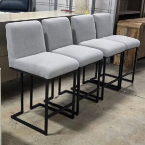 Set of 4 Grey Counter Stools