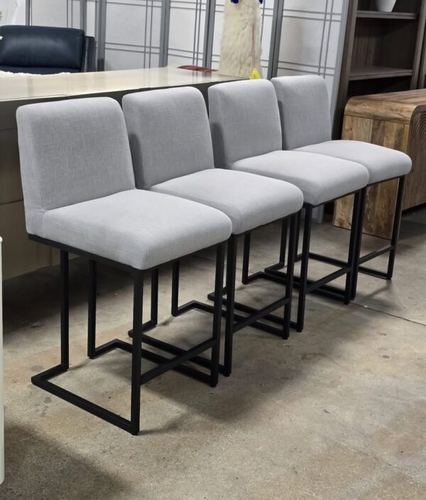 Set of 4 Grey Counter Stools