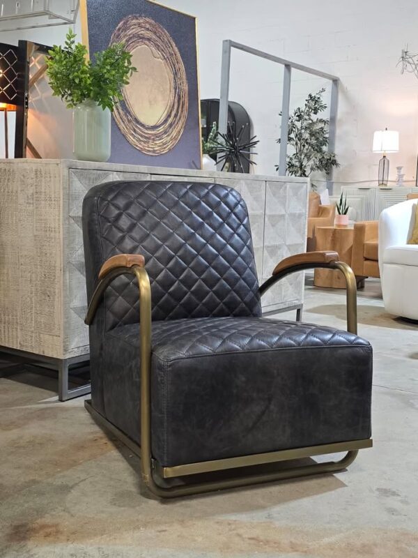 Horace Genuine Leather Accent Chair - Image 2