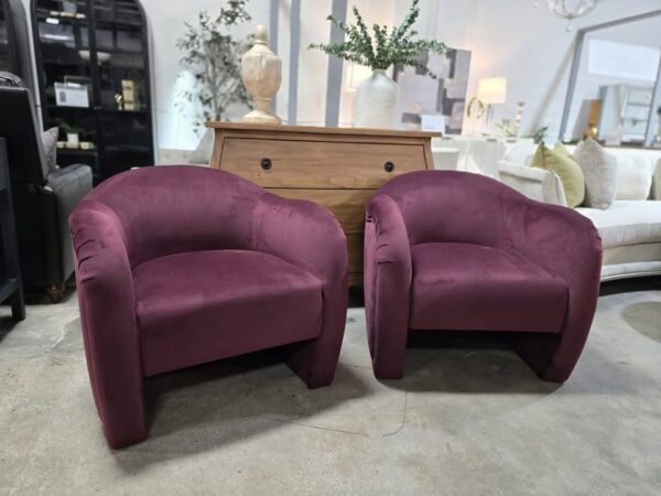 Set of 2 Velvet Accent Chairs - Image 3
