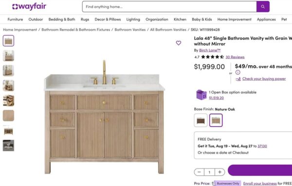 Lala 48" Single Bathroom Vanity - Image 4