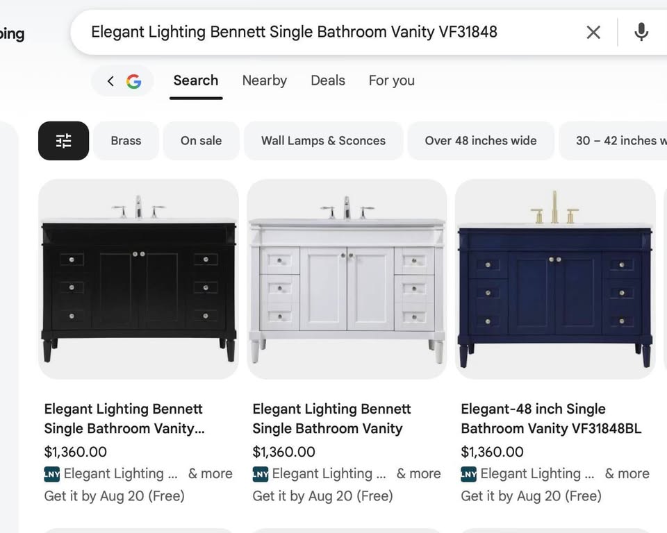 Black 48" Bennett Bathroom Vanity - Image 6
