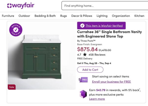 36" Green Bathroom Vanity - Image 7
