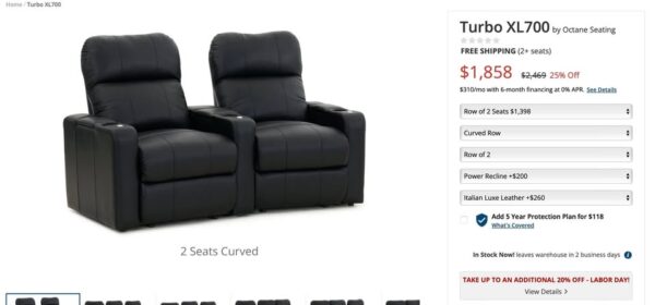 Genuine Leather Home Theater Power Recliners - Image 9
