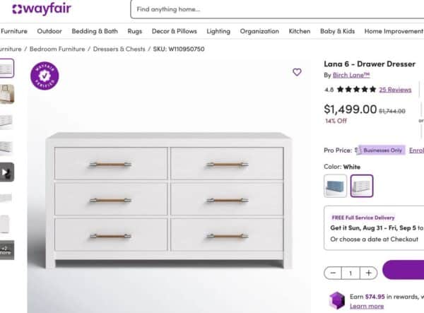 Lana White 6 Drawer Dresser - Image 2