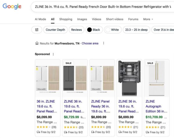ZLINE 36" Panel Ready French Door Built-In Refrigerator - Image 10