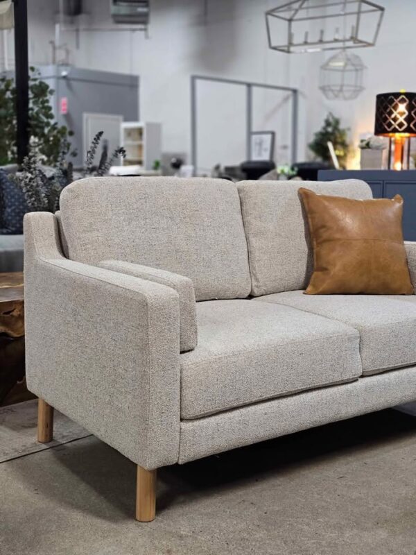 60" Beige Boucle Loveseat - Image 4