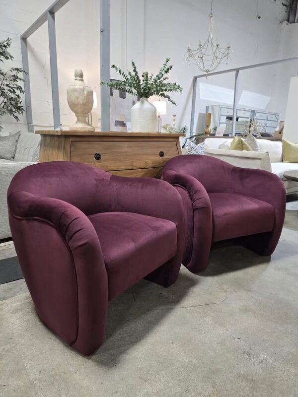 Set of 2 Velvet Accent Chairs - Image 2