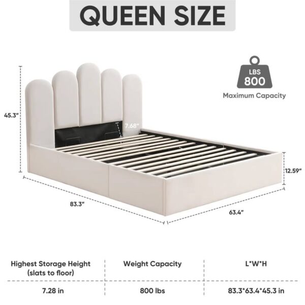Queen Platform Lift Storage Bed - Image 3